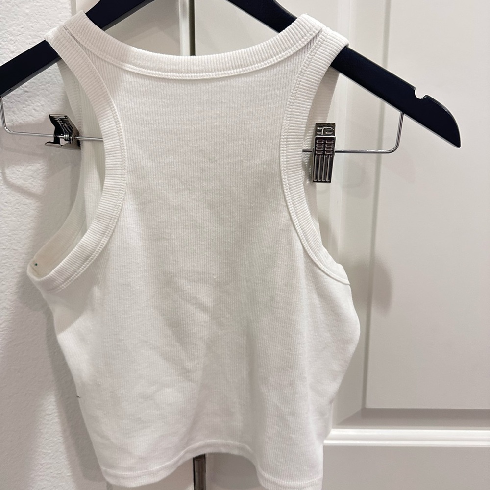 White Ribbed Tank Top - Picture 2 of 2